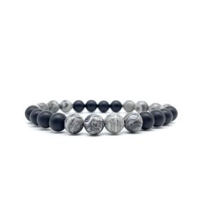 8mm Marble Matte Beaded Bracelet